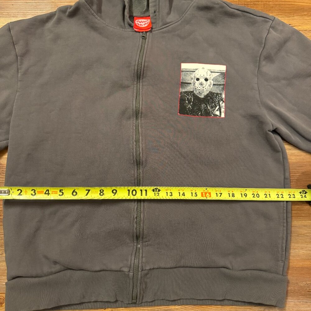 Dumbgood - Friday the 13th - Grey Zip-Up Hoodie - You’re All Doomed - Sz Large - Picture 5 of 7